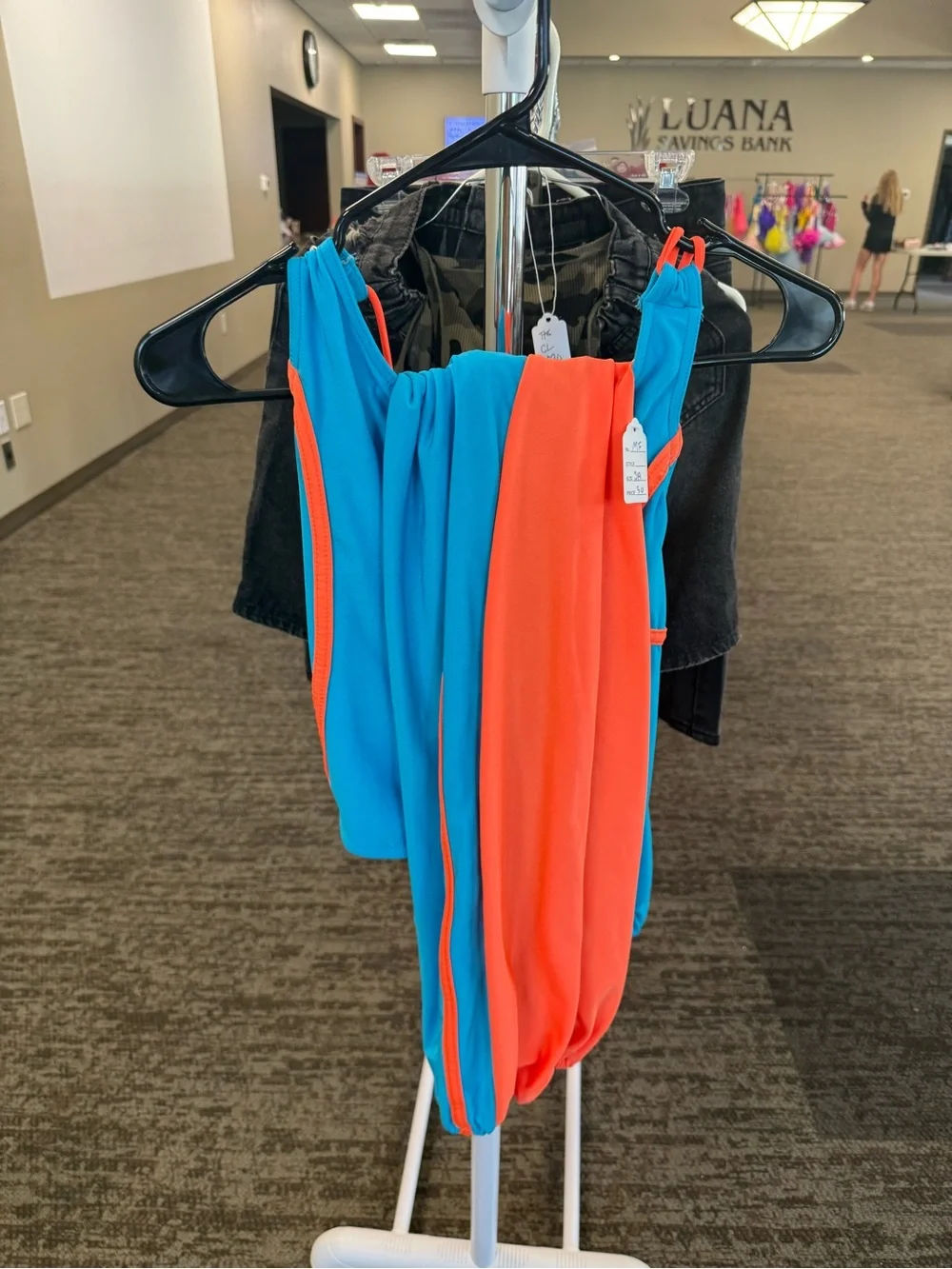 AWCT Performance Kids Two-Piece Dance Set in Blue and Orange